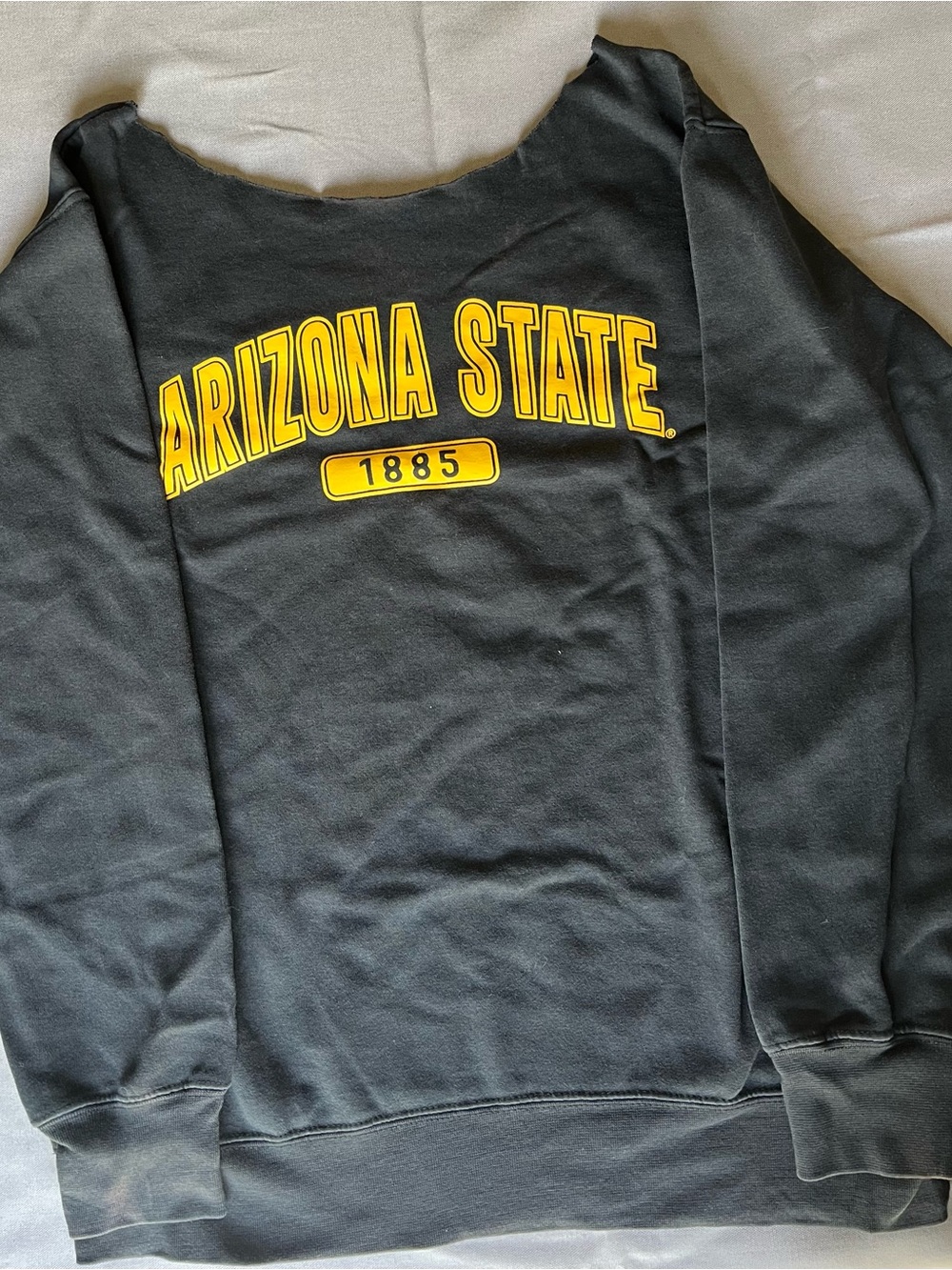 Arizona State Crewneck Sweatshirt in Black with Gold Logo